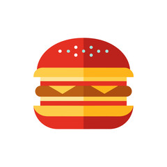 Vintage Diner Burger Icon on Transparent Background