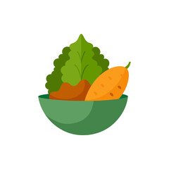 Roasted Sweet Potato and Kale Power Bowl on Transparent Background