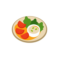 Mediterranean Roasted Veggie Platter with Hummus on Transparent Background