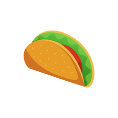 Layered Soft Shell Taco Cross-Section on Transparent Background