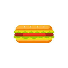 Loaded Subway-Style Sandwich on Transparent Background