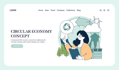 Sustainability In Business. Flat Vector Illustration