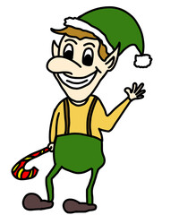 Vector illustration of dwarf, santa claus