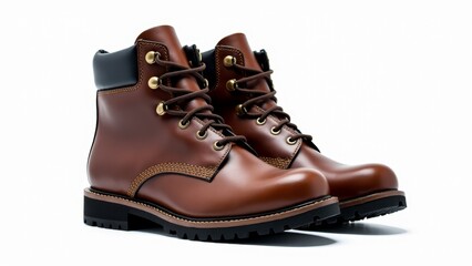 Pair Of Brown Leather Ankle Boots