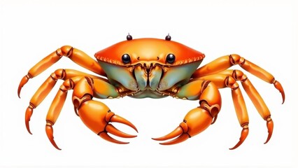 Orange Crab Illustration On White Background