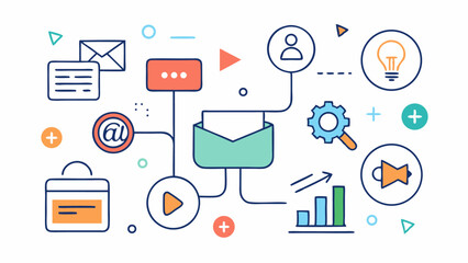 Vector icon pack of digital marketing elements with editable line art style great for digital agencies content marketing and advertising campaign visuals