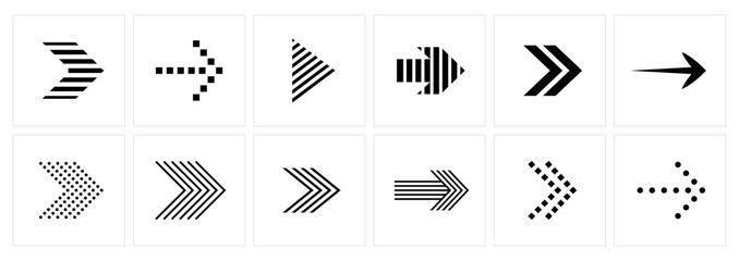 Fototapeta premium Set of unique arrow design vector. 