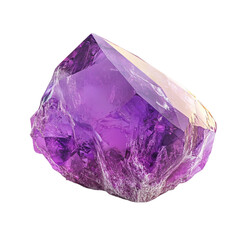 Fototapeta premium Large purple gemstone crystal isolated on white background