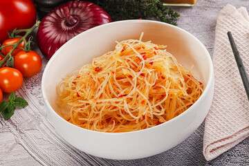 Asian spicy glass noodle salad