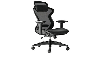 Ergonomic office chair with breathable mesh backrest, padded seat, adjustable height
