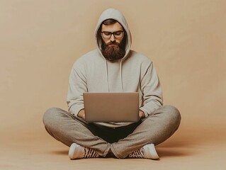 Man Working on Laptop