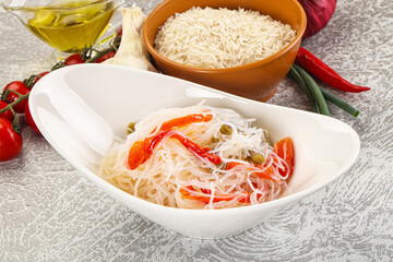 Asian glass rice noodle with vegetables