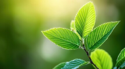 Soft breeze touching young tree saplings, zoomed closeup, early spring
