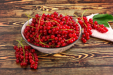 Ripe and juicy red currants berry