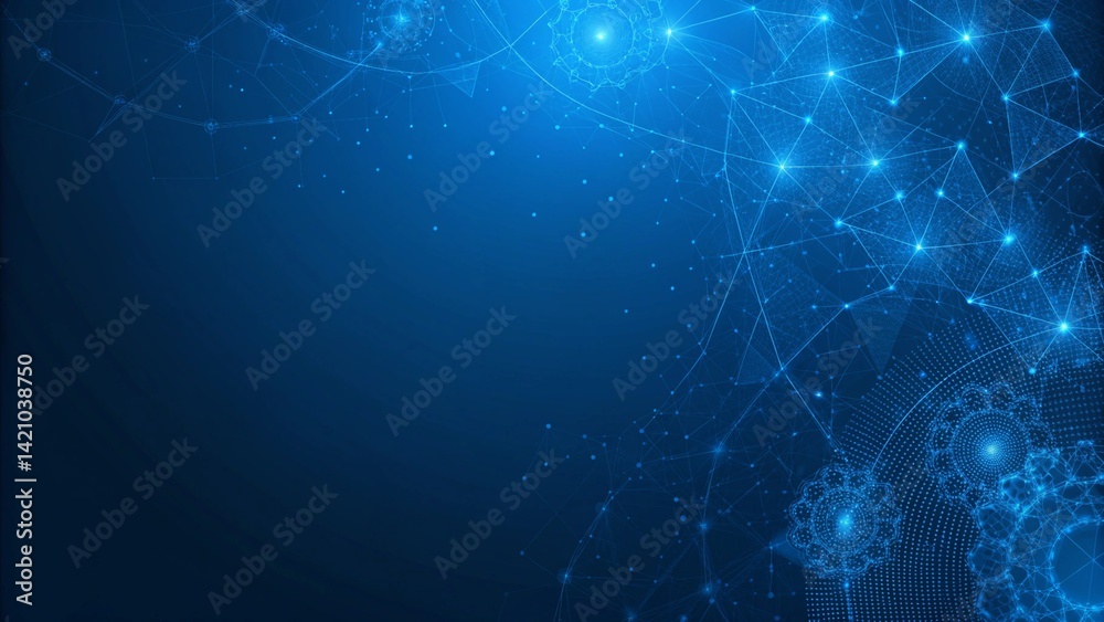 Poster Abstract molecular particle plexus movement tech design innovation concept background, future science visualization connection network dynamic flow system digital structure data