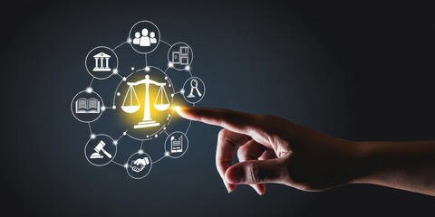 Digital justice system concept.