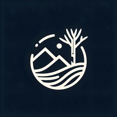 Mountain and Tree Logo Vector