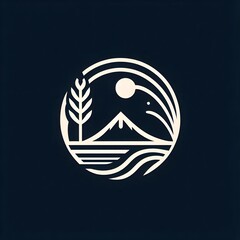 Mountain and Tree Logo Vector