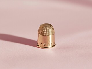 Gold Thimble on Pink