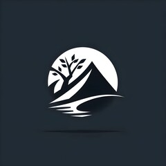 Mountain and Tree Logo Vector