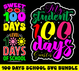 100 day of school svg t shirt design bundle .