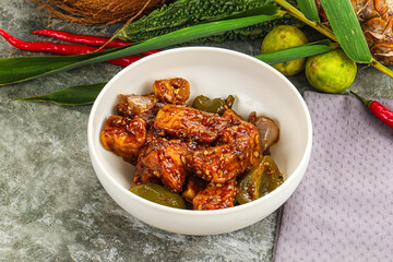 Indian cuisine - paneer with chilli