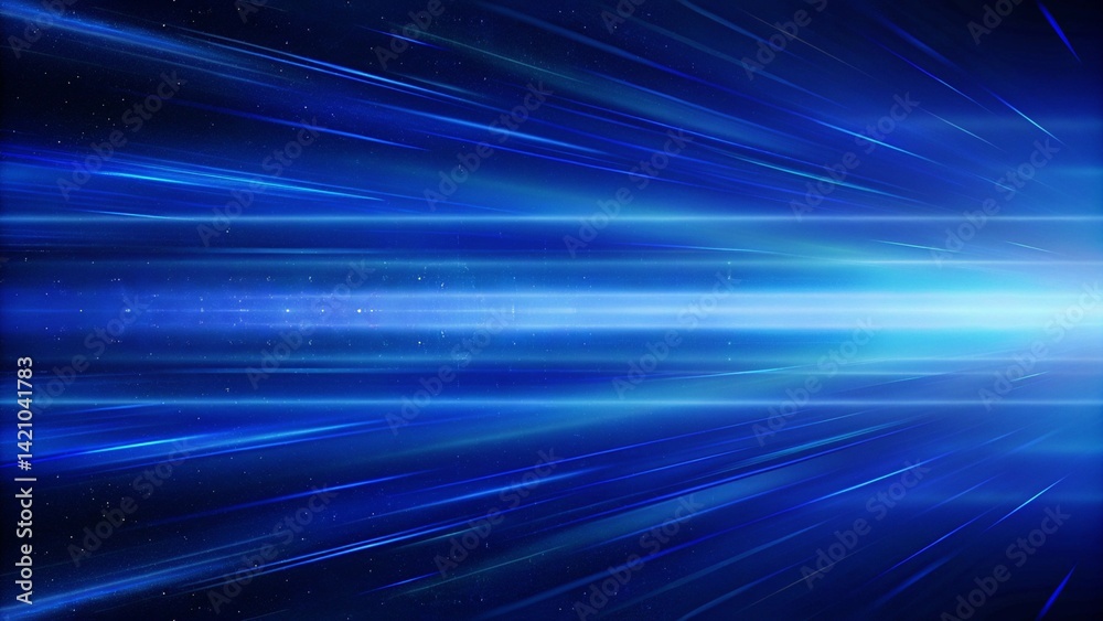 Poster Abstract vector background in dark blue with streaks of blue light, simulating energy speed and futuristic science concepts, ideal for technology presentations and digital design themes