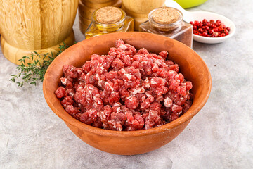 Raw beef minced meat for cooking