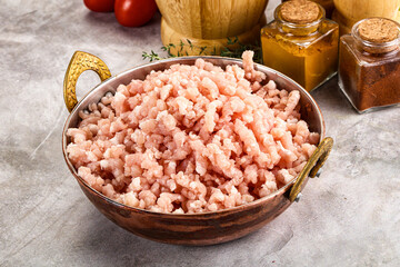 Homemade Raw pork minced meat