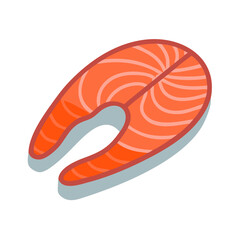 Salmon Fillet Cut with Skin Icon Design