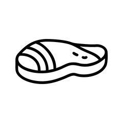 Salmon Fillet Cut with Skin Icon Design
