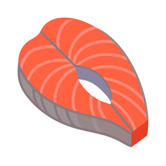 Salmon Fillet Cut with Skin Icon Design