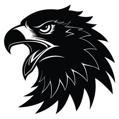 Eagle icons Flying eagle silhouette vector art illustration on white background.