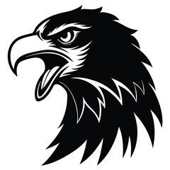 Eagle icons Flying eagle silhouette vector art illustration on white background.