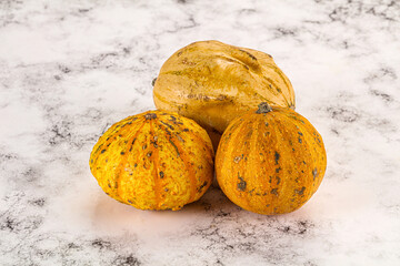 Decorative yelow pampkin seasonal vegetables