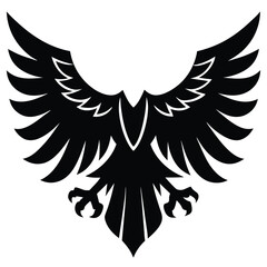 Eagle icons Flying eagle silhouette vector art illustration on white background.