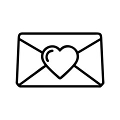 Sealed Envelope with Heart Symbol Icon Design