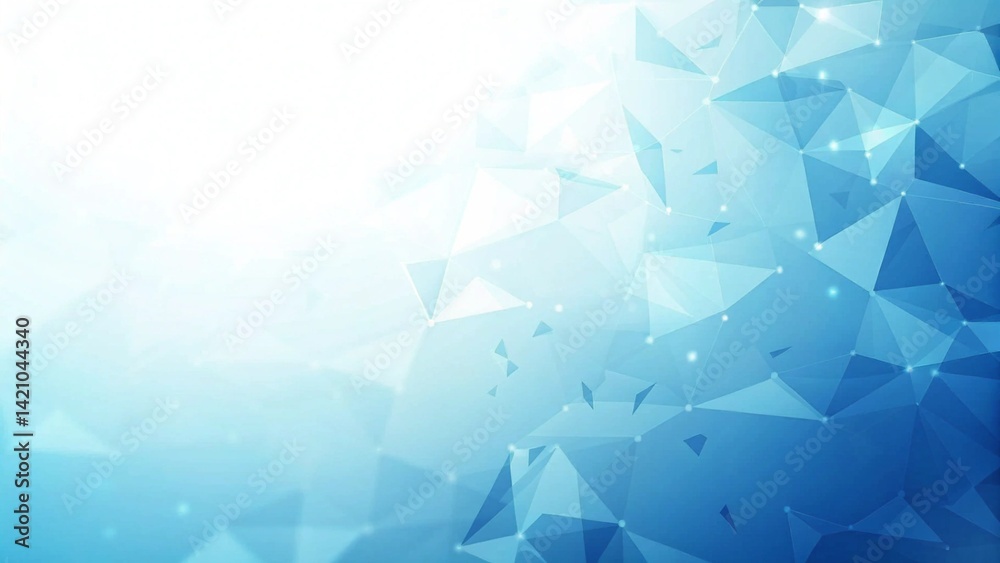 Poster Background for an information technology company or background with blue triangles, digital abstract theme with geometric shapes ideal for tech presentations or corporate branding visuals