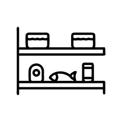 Shelf with Canned Fish Items Icon Design