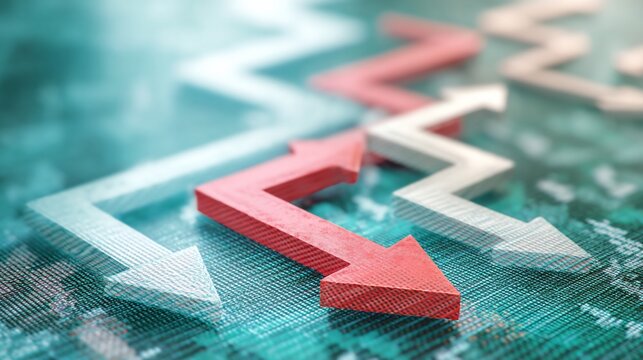 Downward trend of multiple arrows