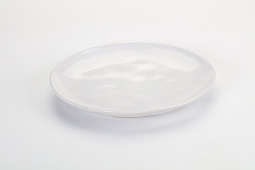 White ceramic empty plate dishware