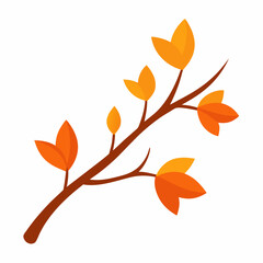 Fototapeta premium Autumn Branch AI Graphic Design on White Background – High-Quality Microstock Image