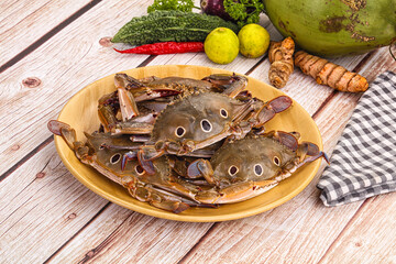 Wild raw crab for cooking