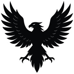 Eagle icons Flying eagle silhouette vector art illustration on white background.