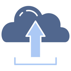 Cloud Upload Flat Blue Icon