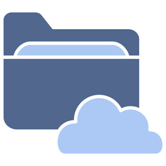 Cloud File Flat Blue Icon