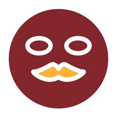 emoji Moustache Vector Glyph Two Colors Icon Design