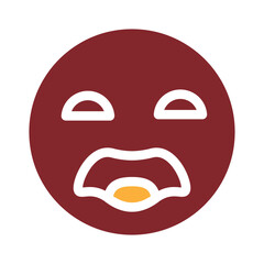 emoji sad Vector Glyph Two Colors Icon Design