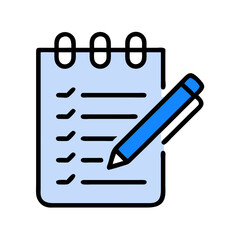 Shopping List with Pen Icon Design