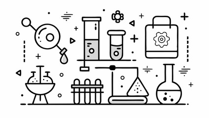 Editable laboratory icons in clean vector design ideal for scientific studies lab experiments medical research and innovation in chemistry or biology graphics